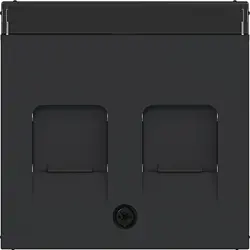 Hager Berker Zentralplatte für Tragring Modular Jack 2-fach A1/A8/C1/C8 nachtschwarz matt (WAF1161BM)