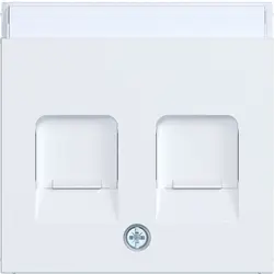 Hager Berker Zentralplatte für Tragring Modular Jack 2-fach A1/A8/C1/C8 lichtweiß matt (WAF1161WM)