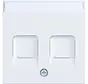 Zentralplatte für Tragring Modular Jack 2-fach A1/A8/C1/C8 lichtweiß matt (WAF1161WM)