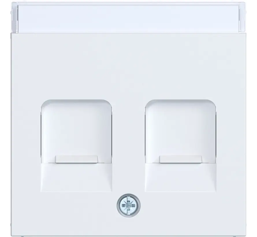 Zentralplatte für Tragring Modular Jack 2-fach A1/A8/C1/C8 lichtweiß matt (WAF1161WM)