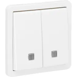 Niko Hydro Taster 2-fach mit 2 Schließer- oder Öffnerkontakt Kontrollfenster und Steckklemmen weiß (701-35105)