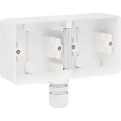 Niko Hydro Aufputz-Gehäuse 2-fach horizontal mit 1x M20-ingang weiß (701-84851)