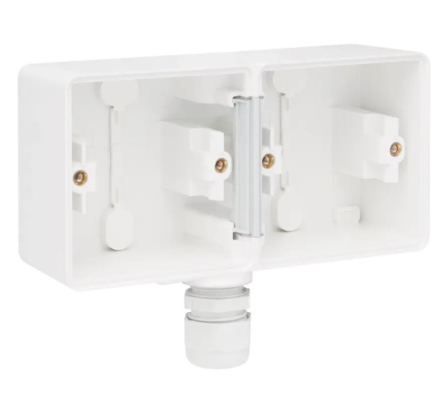 Hydro Aufputz-Gehäuse 2-fach horizontal mit 1x M20-ingang weiß (701-84851)