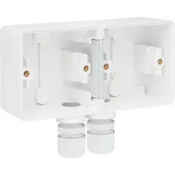 Niko Hydro Aufputz-Gehäuse 2-fach horizontal mit 2x M20-ingang weiß (701-84852)
