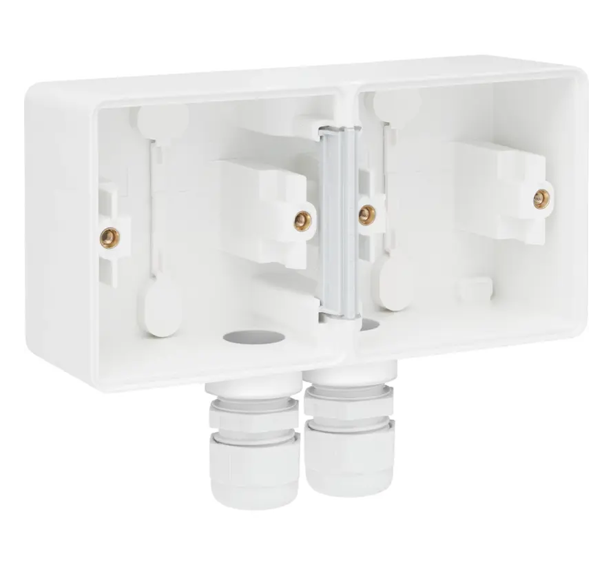 Hydro Aufputz-Gehäuse 2-fach horizontal mit 2x M20-ingang weiß (701-84852)