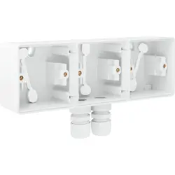 Niko Hydro Aufputz-Gehäuse 3V Stichdose horizontal mit 2x M20-ingang weiß (701-84952)