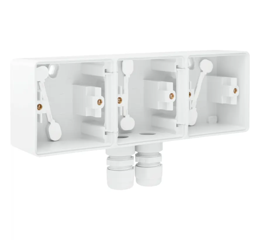 Hydro Aufputz-Gehäuse 3V Stichdose horizontal mit 2x M20-ingang weiß (701-84952)