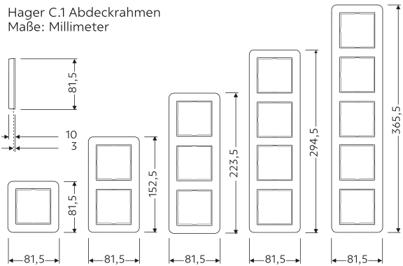 Hager Berker C1 Maßzeichnung