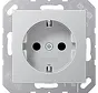 Schuko-Steckdose Safety+ ohne Befestigungskrallen A-range aluminium (A 1520 NKI AL)