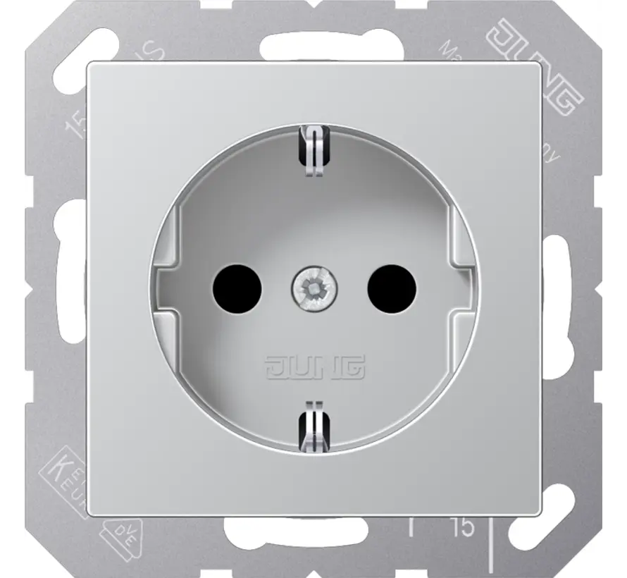 Schuko-Steckdose Safety+ ohne Befestigungskrallen A-range aluminium (A 1520 NKI AL)