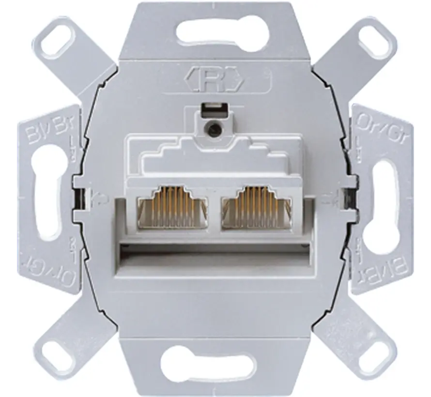 RJ45 Netzwerk-Anschlussdose CAT6A 2-fach (UAE 8-8 UPOK6)