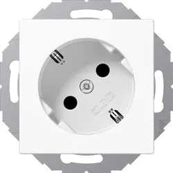 JUNG Schuko-Steckdose 45 Grad ohne Befestigungskrallen A-range alpinweiß (A 520-45 N WW)