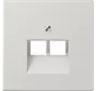 Zentralplatte 2-fach für RJ45 Netzwerk-Anschlussdose LS990 hellgrau (LS 969-2 UA LG)