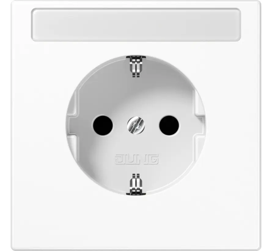 Schuko-Steckdose Beschriftungsfeld ohne Befestigungskrallen LS990 alpinweiß (LS 1520 NNA WW)