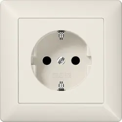 JUNG Schuko-Steckdose 1-fach mit Vollplatte für Einzelmontage AS500 creme (AS 1520 N)