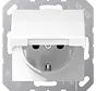 Schuko-Steckdose Safety+ mit Klappdeckel ohne Befestigungskrallen AS500 alpinweiß (AS 1520 NKIKL WW)