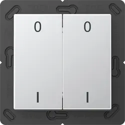 JUNG EnOcean Funk-Wandsender 4-Kanal mit Symbolen 0–I A-range aluminium (ENO A 595-01 AL)
