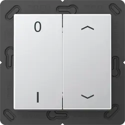 JUNG EnOcean Funk-Wandsender 4-Kanal mit 0–1 und Pfeilsymbolen A-range aluminium (ENO A 595 P01 AL)