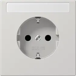 JUNG Schuko-Steckdose Safety+ mit Beschriftungsfeld ohne Befestigungskrallen LS990 hellgrau (LS 1520 NKINA LG)