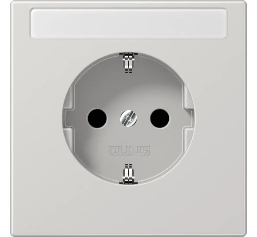 Schuko-Steckdose Safety+ mit Beschriftungsfeld ohne Befestigungskrallen LS990 hellgrau (LS 1520 NKINA LG)