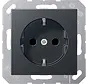 Schuko-Steckdose Safety+ ohne Befestigungskrallen A-range anthrazit matt (A 1520 NBFKI ANM)