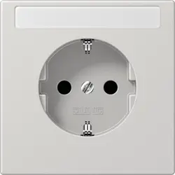JUNG Schuko-Steckdose Beschriftungsfeld ohne Befestigungskrallen LS990 hellgrau (LS 1520 NNA LG)