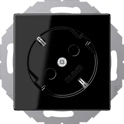 JUNG Schuko-Steckdose 45 Grad ohne Befestigungskrallen A-range schwarz glänzend (A 520-45 N SW)