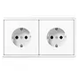 Schuko-Steckdose set 2-fach vorverdrahtet für Duo-Dose LS990 alpinweiß (LS 1520-2 WW)
