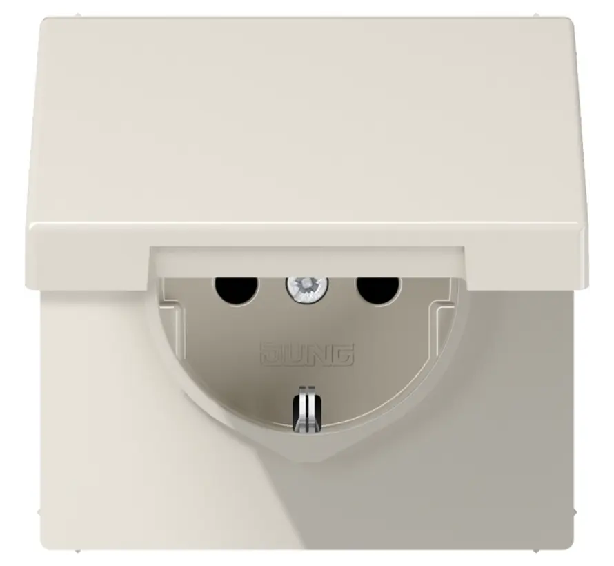 Schuko-Steckdose Klappdeckel LS990 creme (LS 1520 NKL)