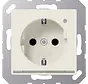 Schuko-Steckdose Safety+ mit LED-Orientierungslicht und Helligkeitssensor A-range creme (A 1520-O LNW)