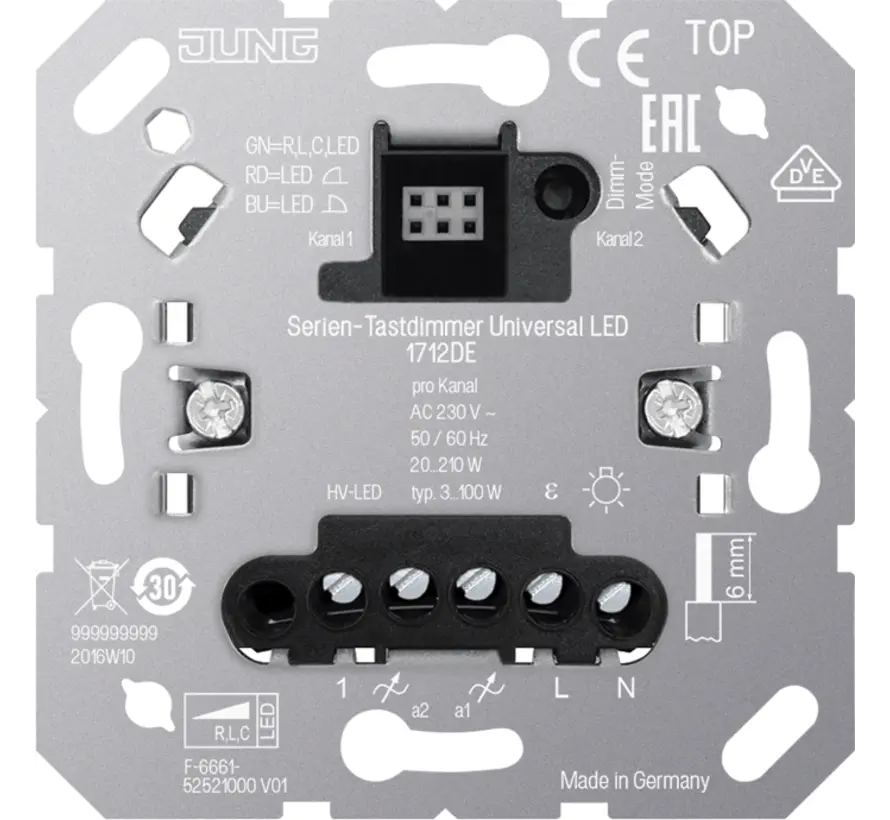 Tastdimmer 2-fach LED 2x 3-50W (1712 DE)