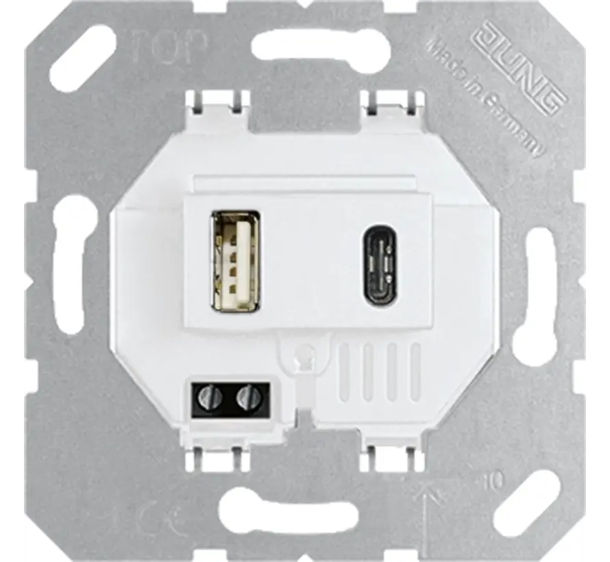USB-Ladegerät 2-fach Typ A und Typ C max. 3000mA weiß (USB 15 CA WW)