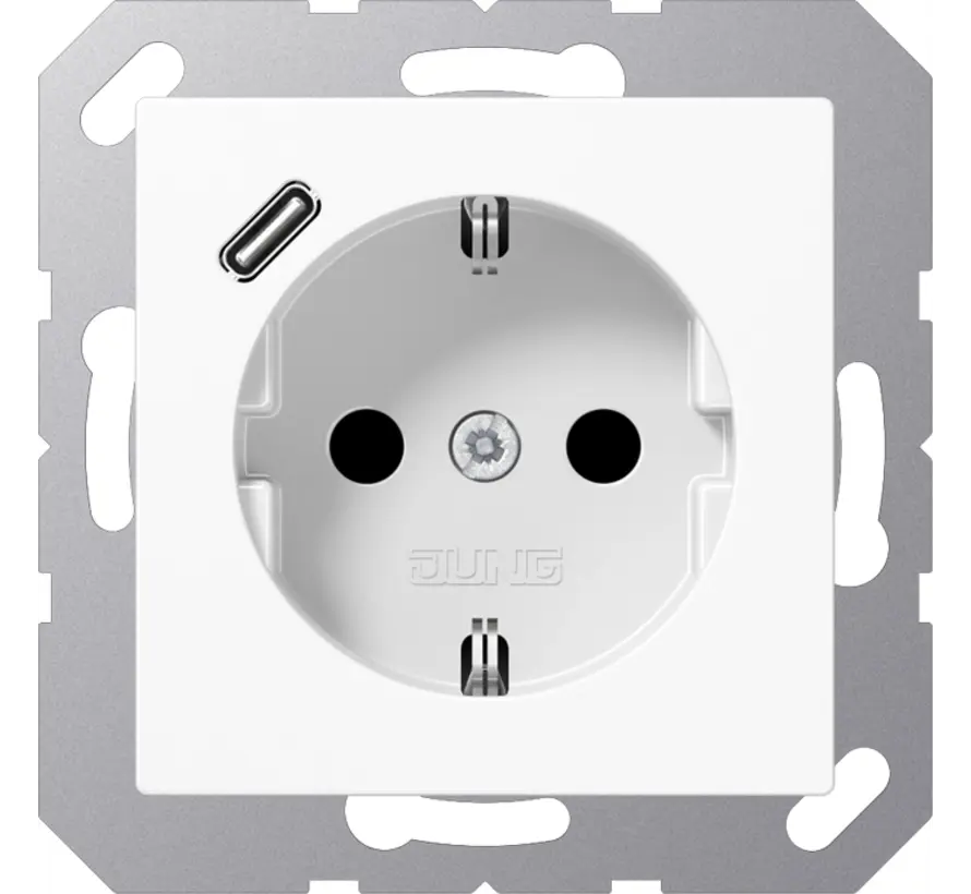 Schuko-Steckdose mit USB Typ C A-range alpinweiß (A 1520-18 C WW)