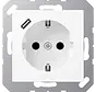 Schuko-Steckdose mit USB Typ C A-range schneeweiß matt (A 1520-18 C WWM)