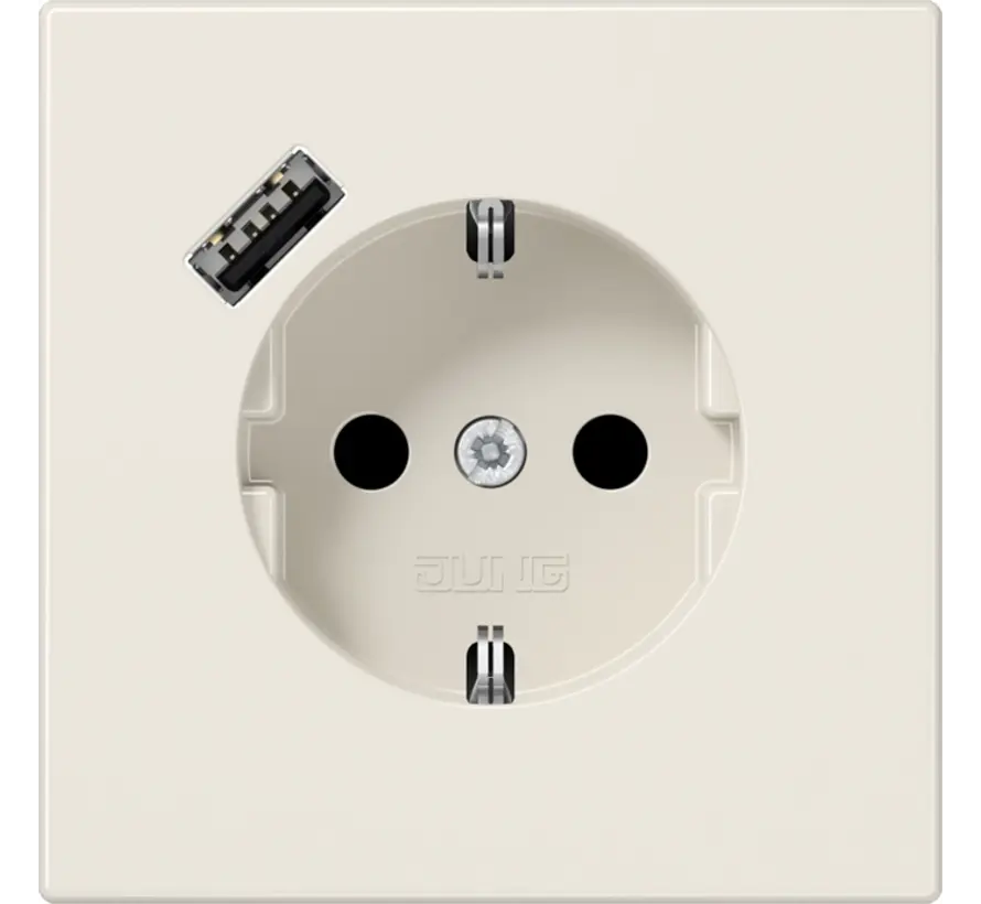 Schuko-Steckdose mit USB Typ A LS990 creme (LS 1520-18 A)