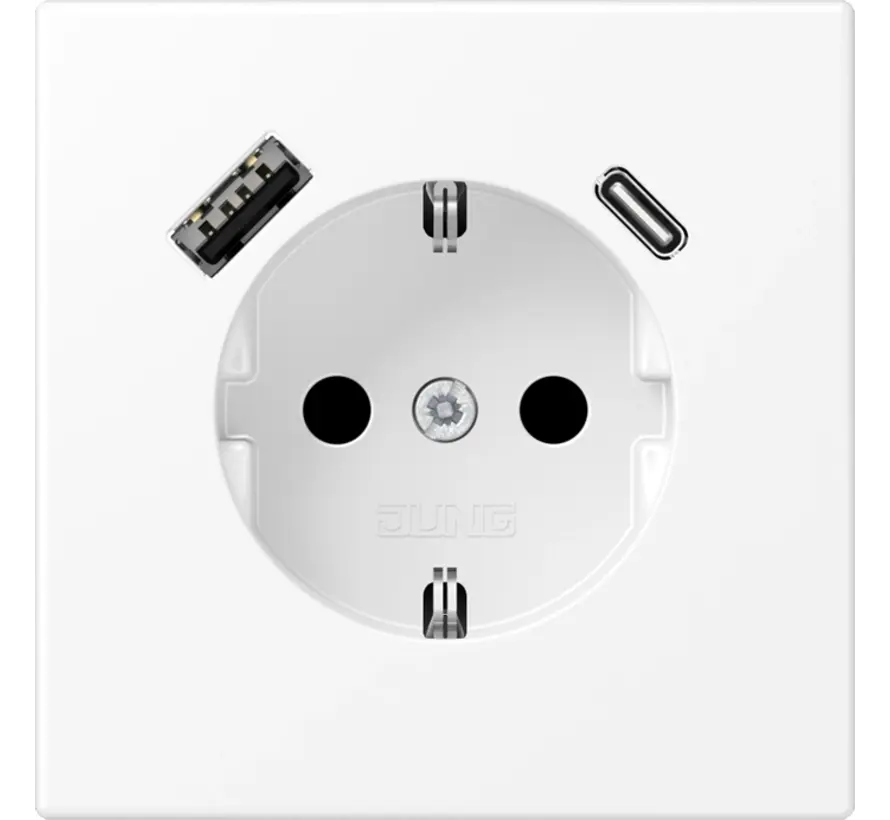 Schuko-Steckdose mit USB Typ A und Typ C LS990 schneeweiß matt (LS 1520-15 CA WWM)