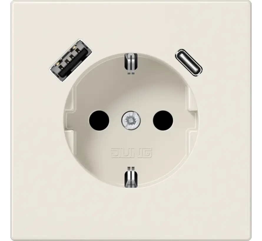 Schuko-Steckdose mit USB Typ A und Typ C LS990 creme (LS 1520-15 CA)