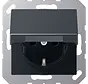 Schuko-Steckdose Safety+ mit Klappdeckel ohne Befestigungskrallen A-range anthrazit matt (A 1520 NBFKIKL ANM)