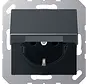 Schuko-Steckdose Klappdeckel A-range anthrazit matt (A 1520 NBFKL ANM)