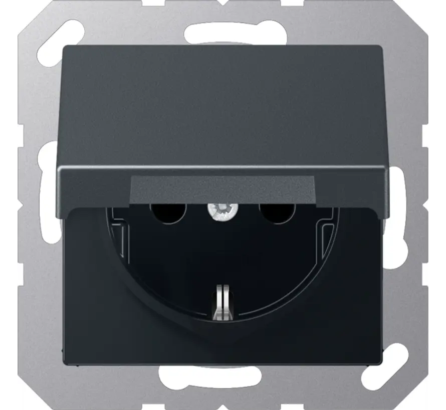 Schuko-Steckdose Klappdeckel A-range anthrazit matt (A 1520 NBFKL ANM)