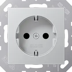 JUNG Schuko-Steckdose mit Befestigungskrallen A-range aluminium (A 1520 AL)