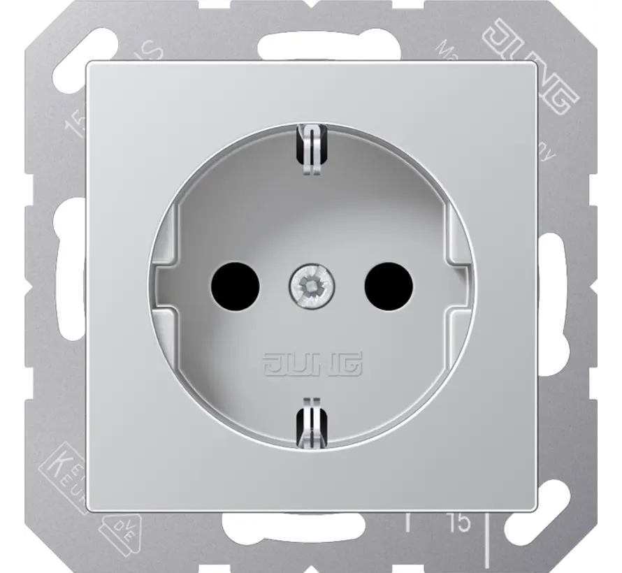 Schuko-Steckdose mit Befestigungskrallen A-range aluminium (A 1520 AL)