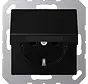 Schuko-Steckdose Safety+ mit Klappdeckel und Befestigungskrallen A-range graphitschwarz matt (A 1520 BFKIKL SWM)