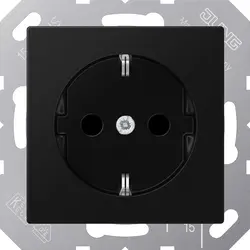 JUNG Schuko-Steckdose ohne Befestigungskrallen A-range graphitschwarz matt (A 1520 NBF SWM)