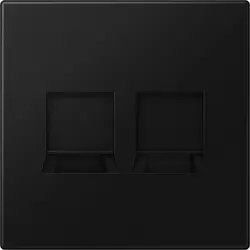 JUNG Abdeckung mit Tragplatte 2-fach für Modular Jack LS990 graphitschwarz matt (LS 1969-2 WE SWM)