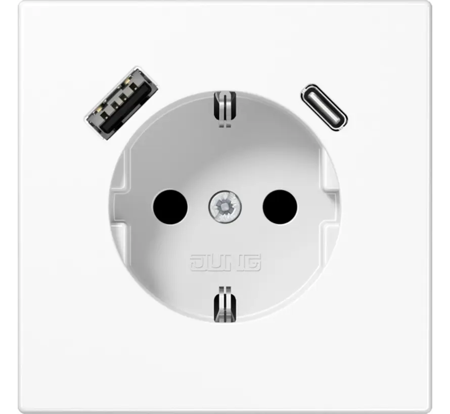 Schuko-Steckdose mit USB Typ A und Typ C LS990 alpinweiß (LS 1520-15 CA WW)