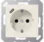 Schuko-Steckdose mit USB Typ C A-range creme (A 1520-18 C)