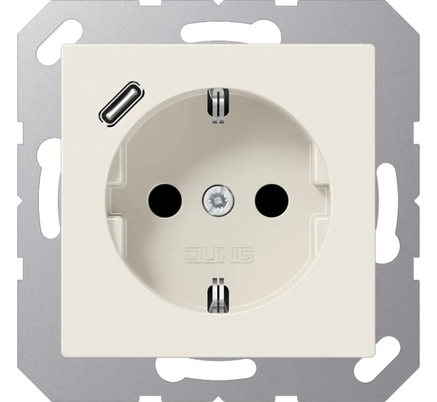 Schuko-Steckdose mit USB Typ C A-range creme (A 1520-18 C)