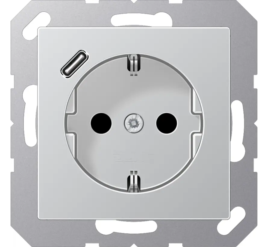 Schuko-Steckdose mit USB-C A-range aluminium (A 1520-18 C AL)