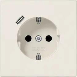 JUNG Schuko-Steckdose mit USB Typ C LS990 creme (LS 1520-18 C)
